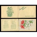 A collection of 19 silk cigarette cards, comprising 15 postcard-size J. Wix 'Kensitas Flowers (