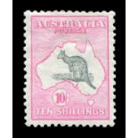 An Australia 1913 10 shillings grey and pink stamp, fine mint (SG 14).Buyer’s Premium 29.4% (