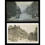 An album containing approximately 145 postcards of London, all featuring motor cars and other