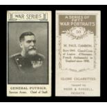 A collection of 26 cigarette cards, comprising 21 Webb & Rassell 'War Portraits', including 1