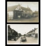 A collection of 23 postcards of Woking and its Surrey environs, all featuring motor cars and other