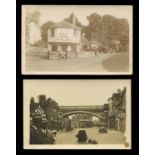 A collection of approximately 84 postcards of Shropshire, all featuring motor cars and other