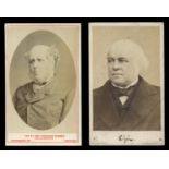 PHOTOGRAPHS. Two albums containing 34 cartes-de-visite photographs of notable people, including Lord