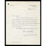 AUTOGRAPH. A typed letter signed by Winston Spencer Churchill on '28, Hyde Park Gate' headed