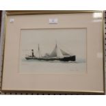 Laurence Dunn - 'Rion' and 'City of Cambridge' (boat studies), a pair of 20th century watercolours