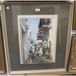 Matt Bruce - 'In Poros', watercolour, signed recto, titled and dated 1977 to Mall Galleries