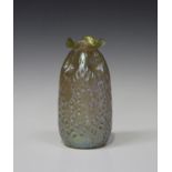 An iridescent glass vase, probably Loetz diaspora candia range, early 20th century, with dimpled