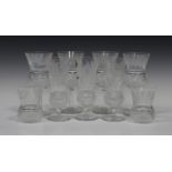 An Edinburgh Crystal part suite of glassware, each bowl of thistle form, comprising nine goblets,