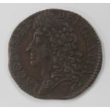 A James II gun money shilling 1689, detailed '9 r' (November).Buyer’s Premium 29.4% (including VAT @