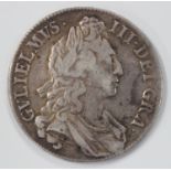 A William III crown 1696, the edge detailed 'Octavo'.Buyer’s Premium 29.4% (including VAT @ 20%)