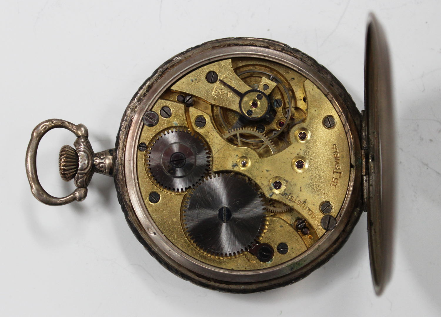 A D-Day interest German keyless wind open-faced dress watch with a jewelled lever movement, the - Image 3 of 3