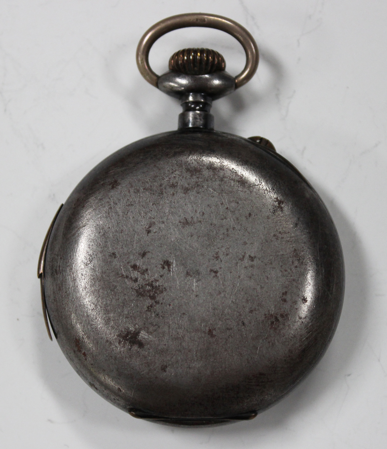 A gun metal cased keyless wind open-faced quarter-repeating gentleman's pocket watch with an - Image 2 of 3