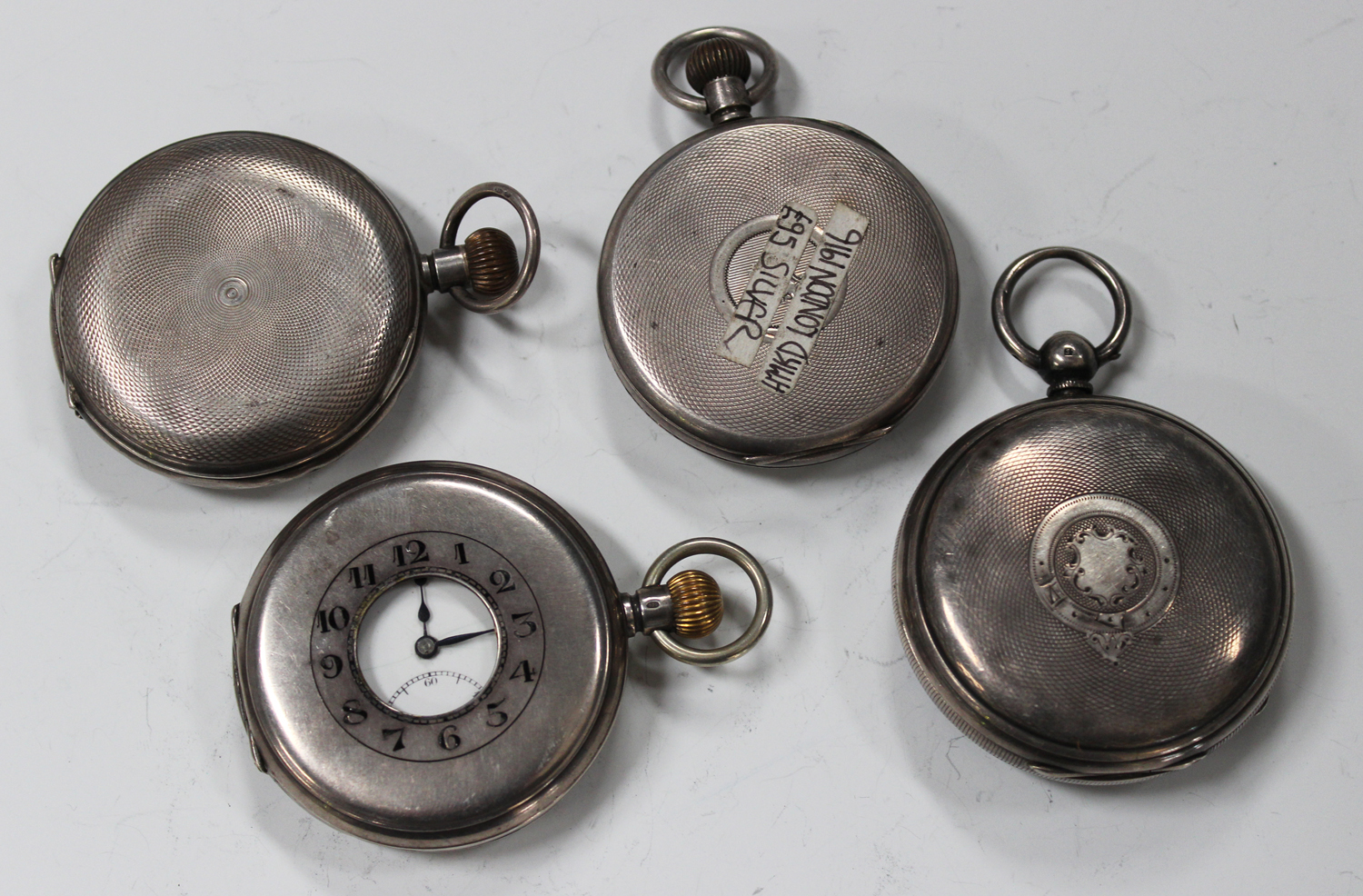 A silver cased keyless wind half-hunting cased gentleman's pocket watch with a jewelled lever - Image 2 of 6