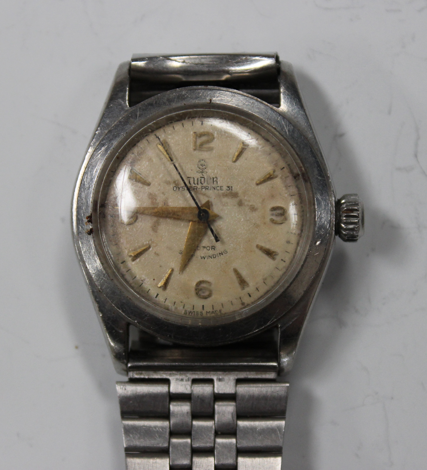 A Tudor Oyster-Prince 31 Rotor Self-Winding steel cased three-quarter size wristwatch, the signed