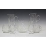 A Rowland Ward Safari series part suite of glassware, each piece engraved with African animals,