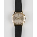 A Breitling gilt metal fronted and steel backed gentleman's chronograph wristwatch, circa 1950s,