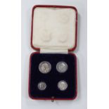 A George V four-coin Maundy set 1924 in a gilt-tooled red leather case.Buyer’s Premium 29.4% (