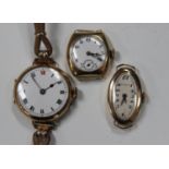 A Zenith 18ct gold cased lady's wristwatch, the signed gilt jewelled lever movement numbered '