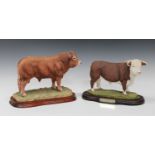 A Border Fine Arts limited edition model of a Limousin Bull, No. B0531, circa 1999, designed by Jack