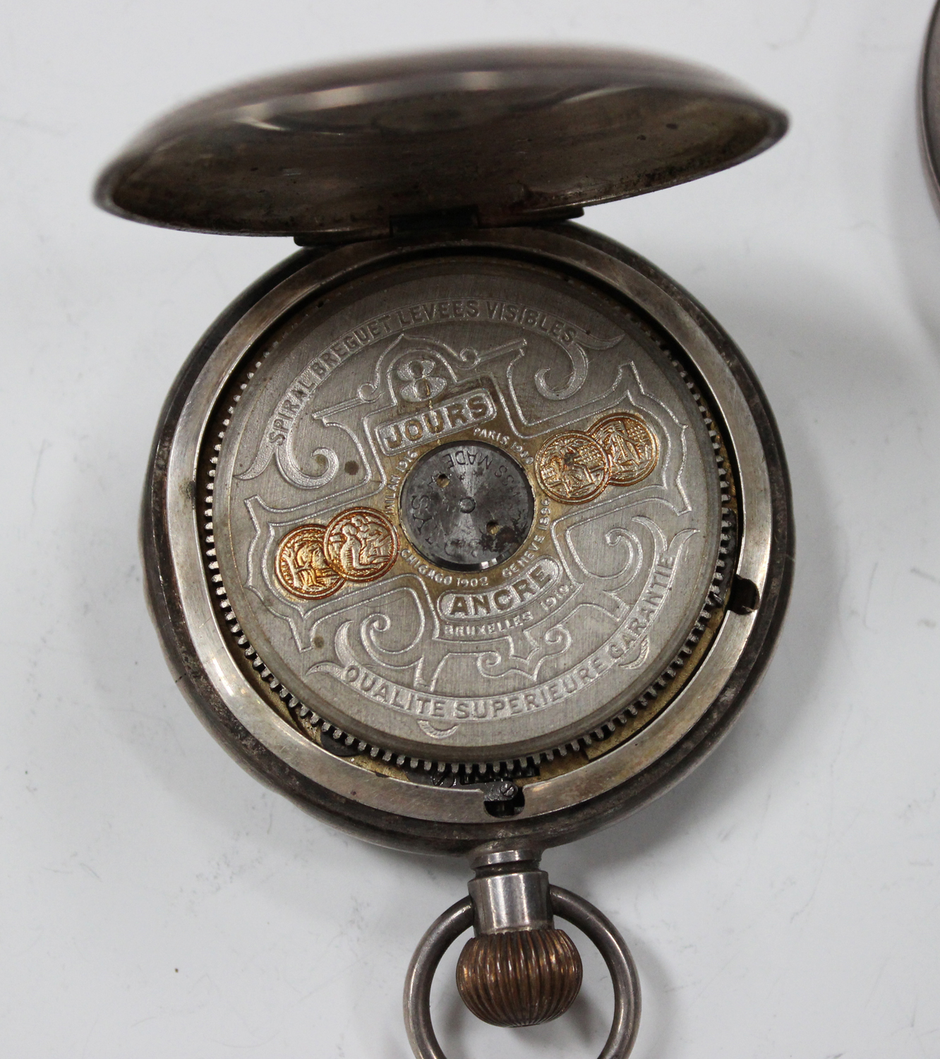 A silver cased keyless wind half-hunting cased gentleman's pocket watch with a jewelled lever - Image 3 of 6