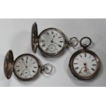 A silver hunting cased gentleman's pocket watch, the gilt fusee movement with a lever escapement,