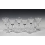 Ten Waterford Crystal Glenmore pattern wine glasses, height 16.5cm, together with a group of similar