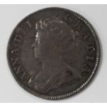 A Queen Anne Second Bust shilling 1705.Buyer’s Premium 29.4% (including VAT @ 20%) of the hammer