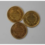 Three USA gold one dollars, all 1853.Buyer’s Premium 29.4% (including VAT @ 20%) of the hammer