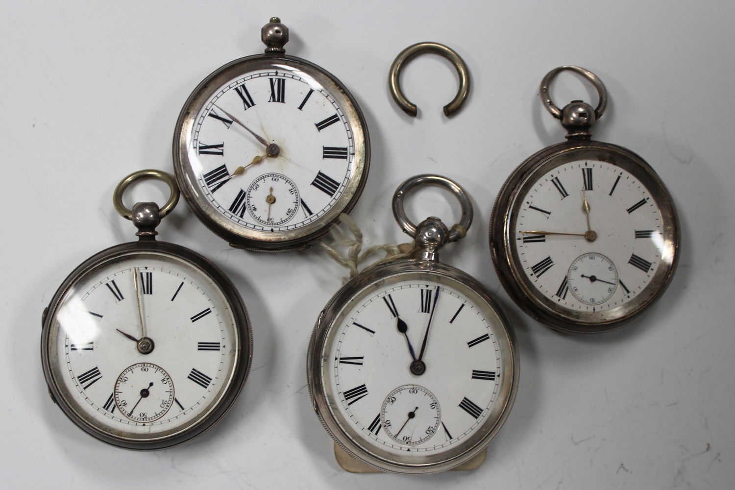 A silver cased keywind open-faced gentleman's pocket watch, the gilt fusee movement with a lever