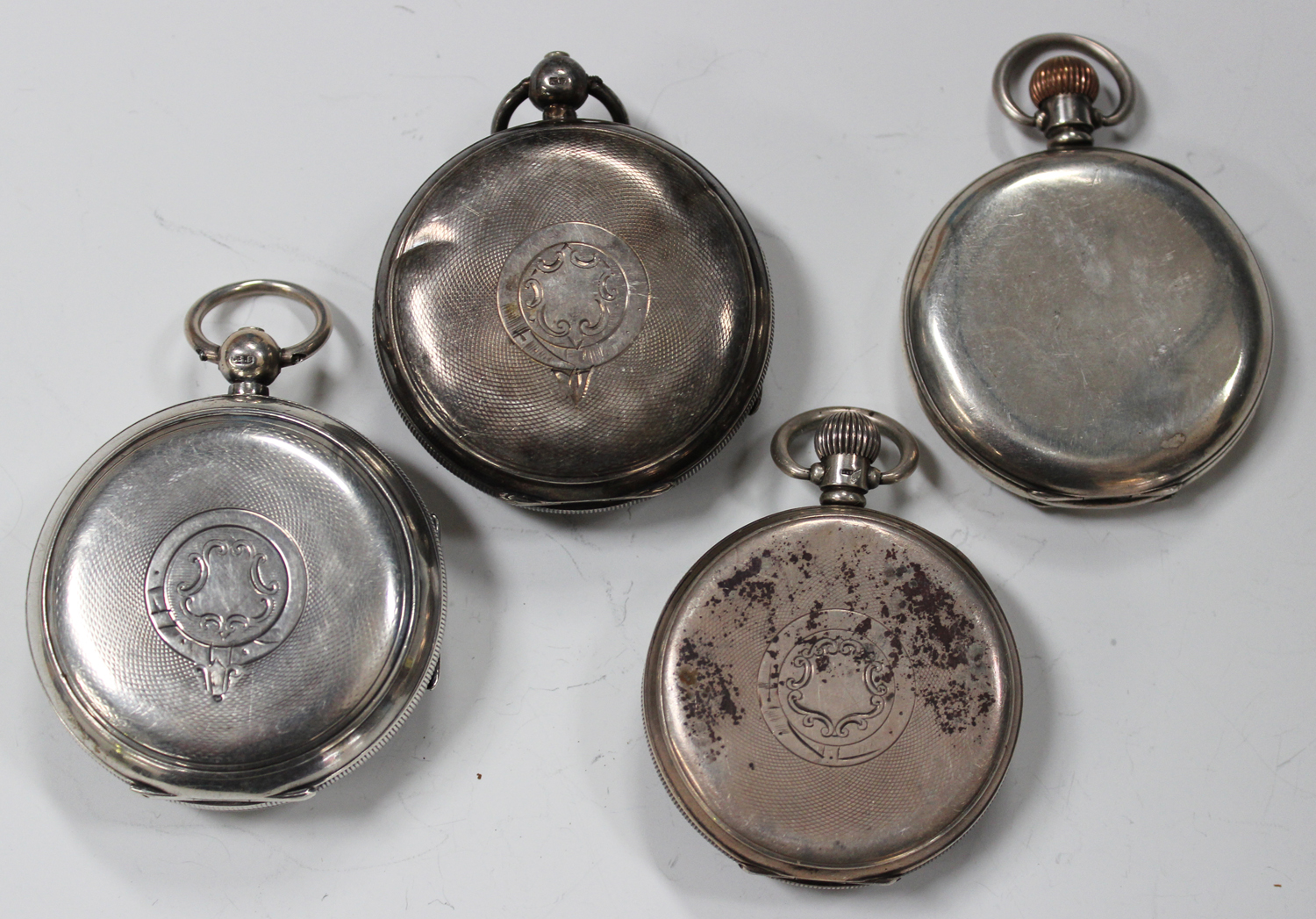 A silver cased keywind open-faced gentleman's pocket watch, the gilt lever movement detailed to - Image 2 of 3