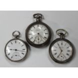 A silver pair cased keywind open-faced gentleman's pocket watch, the gilt lever movement detailed '