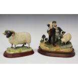 Two Border Fine Arts models, 'On The Hill', B0877, and 'Blackfaced Ram', A0734, both boxed.Buyer’s