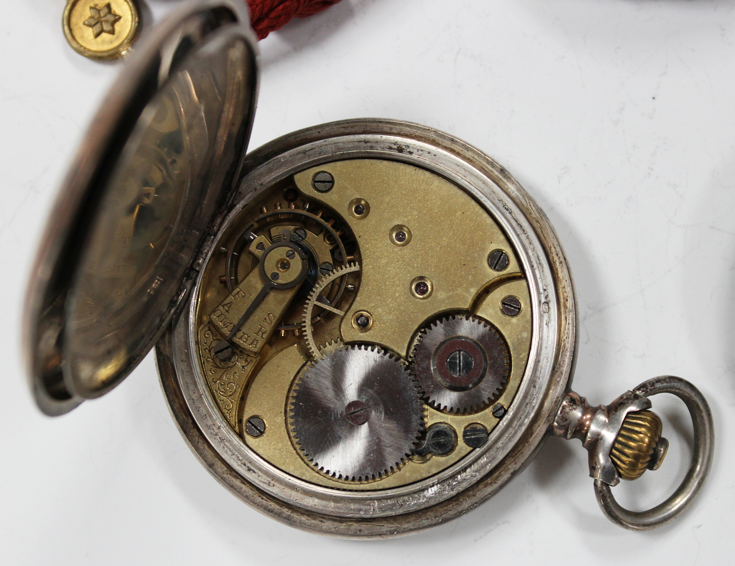 An Omega hunting cased gentleman's pocket watch, the gilt movement with a lever escapement, the - Image 4 of 5
