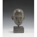 Robert Hall - a patinated cast bronze mask of an infant boy, bearing signature 'R. Hall' and edition