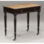 A William IV mahogany side table, in the manner of Gillows, fitted with a single frieze drawer,