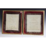 Two Edwardian printed silk Duke of York's Theatre programmes, one dated 1904 and with 'Master
