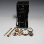 A Voigtländer Ibson D.R.P. folding bellows camera, a silver gentleman's pocket watch, a similar
