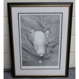 Gary Hodges - 'Polar Bear Swimming', monochrome print, signed in pencil, 63cm x 43cm, together