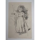 James Abbott McNeill Whistler - Little Evelyn, stone lithograph on laid paper, published for the Art