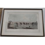 Robert Havell, after Edward Lapidge - 'The Bridge at Kingston-Upon-Thames', etching with aquatint