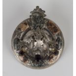 A Scottish silver, vari-coloured granite and mauve paste brooch, circa 1900, designed as a spray