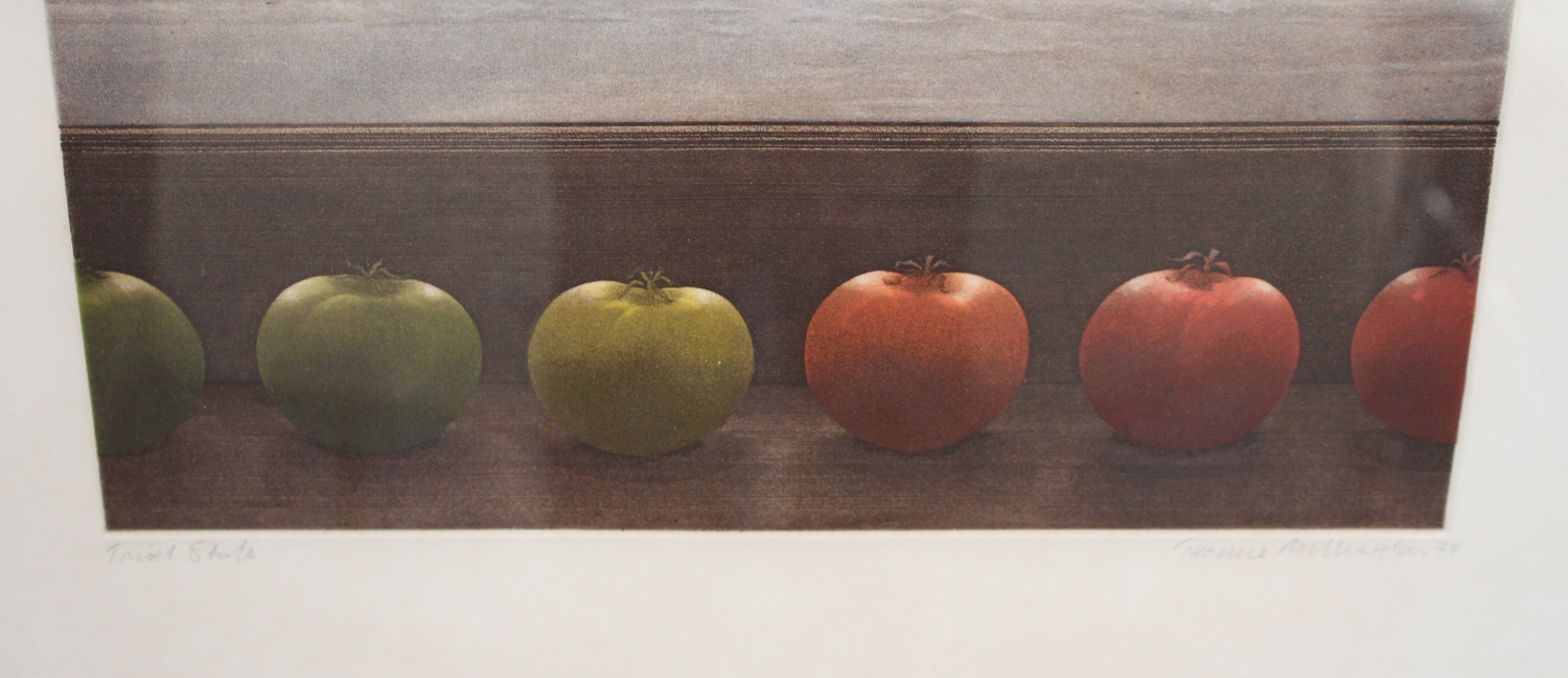 Terence Millington - Apples, 20th century colour etching with aquatint, signed and dated '78 in - Image 4 of 4