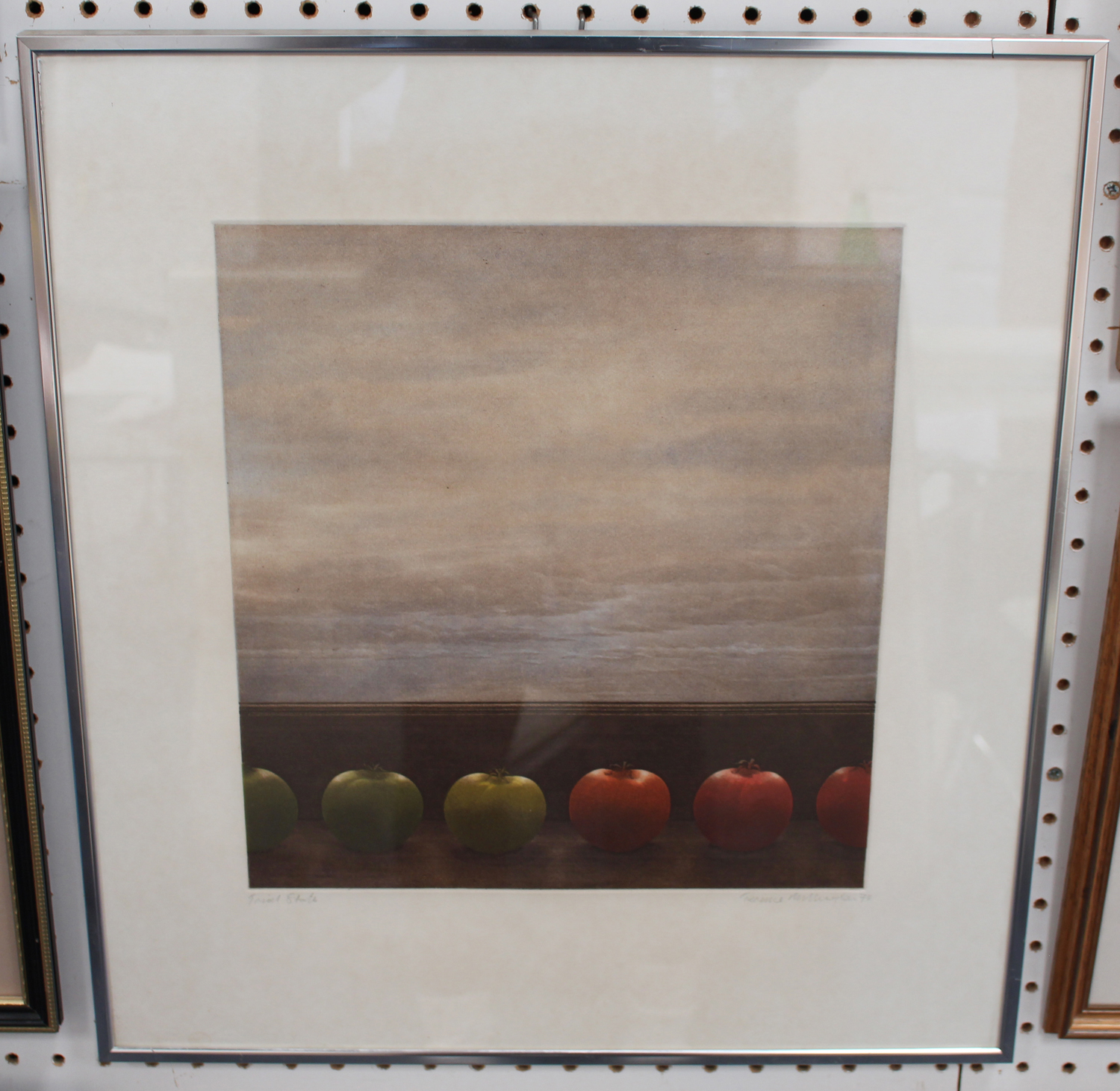 Terence Millington - Apples, 20th century colour etching with aquatint, signed and dated '78 in