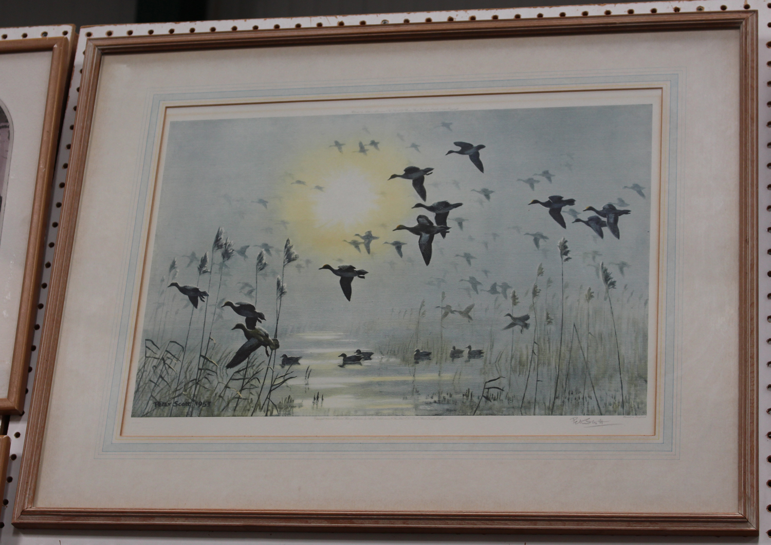 Peter Scott - 'The Wash at Dawn, Pinkfeet', colour print, signed in pencil recto, titled label - Image 6 of 10