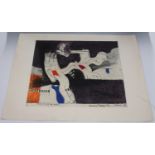 Hannes Postma - Abstract Composition, 20th century colour soft ground etching with aquatint,