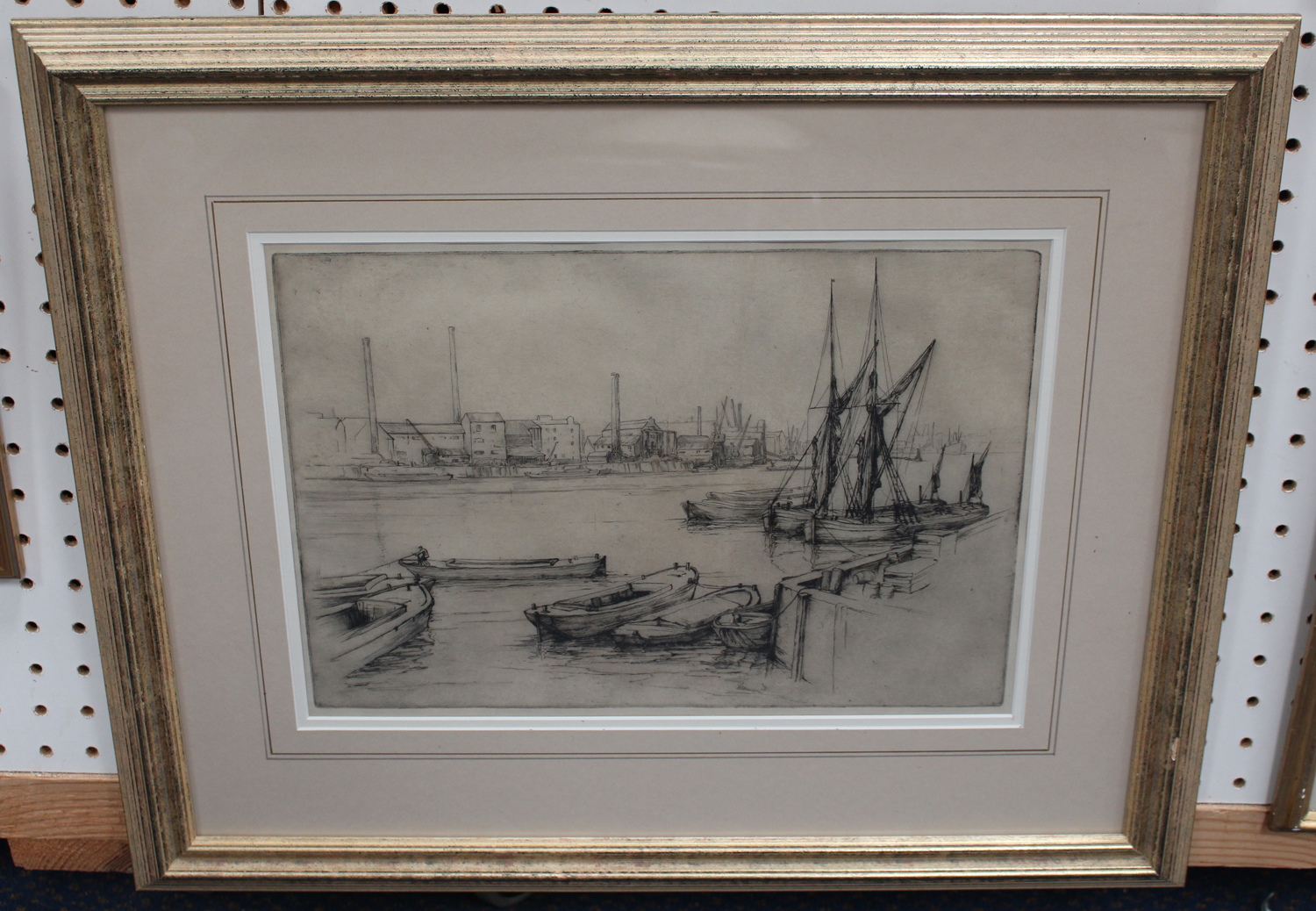 Frank Henry Mason - 'Morning Market, N. Shields', early 20th century etching, signed and titled in - Image 3 of 6