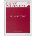 Damien Hirst - 'The Independent (Red)', screenprint, signed by the artist and Bono and editioned
