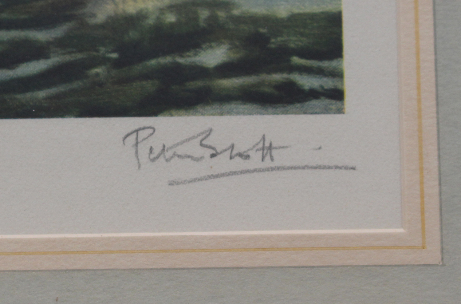 Peter Scott - 'The Wash at Dawn, Pinkfeet', colour print, signed in pencil recto, titled label - Image 9 of 10