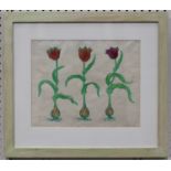 John Dilnot - Tulips, colour linocut, signed, dated 1998 and editioned 4/250 in pencil, 28cm x 35.