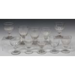 Ten assorted glass rummers, 19th century, height of tallest 15cm.Buyer’s Premium 29.4% (including